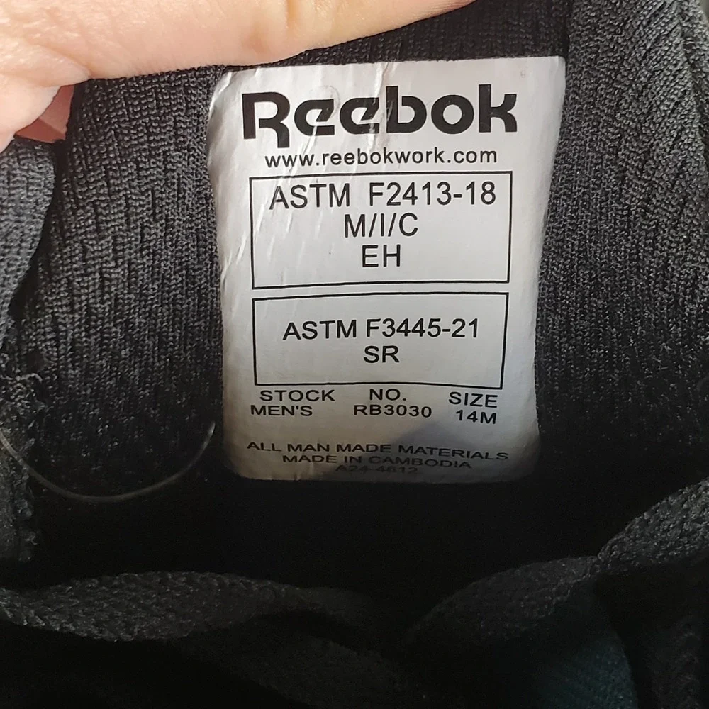 Reebok Floatzig Work Mens Athletic Shoes Sz 14 M Black Composite Toe Lace Up